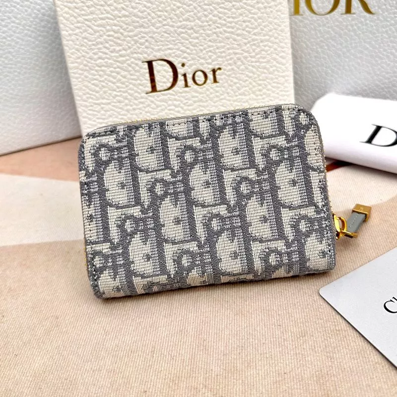 Cheap Hot Dior 30 Montaigne Voyageur Zip Wallet Oblique Motif Canvas Grey 0117