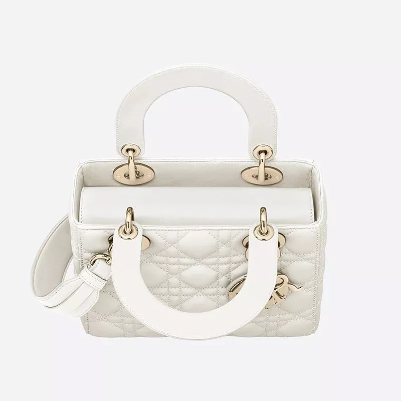 Cheap Hot Lady Dior My ABCDior Bag Cannage Lambskin White 0115