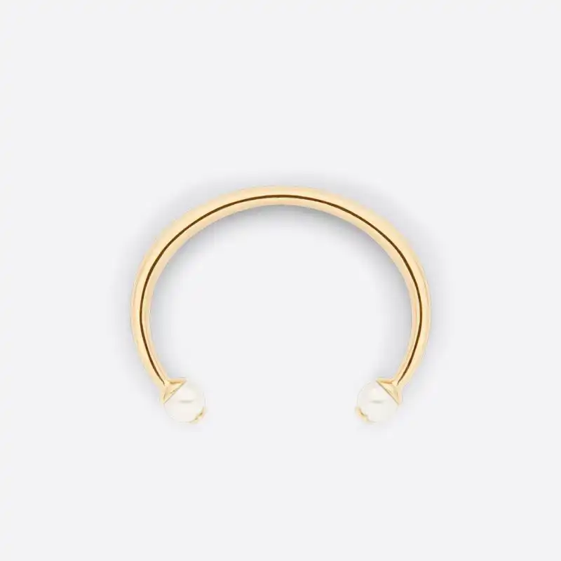 Cheap Hot Dior Tribales Bangle Metal and Pearls Gold 0126