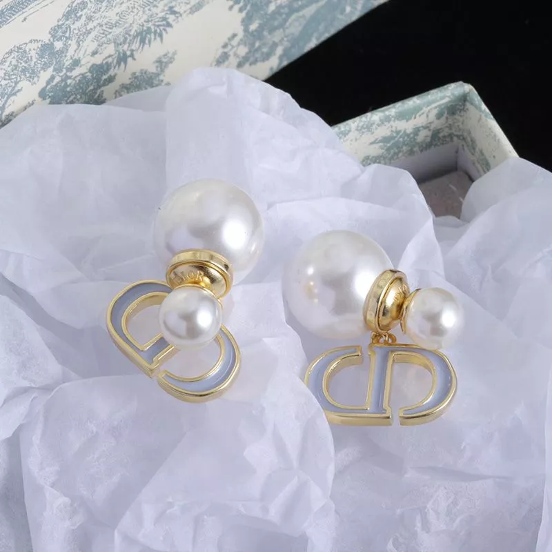 Affordable Hot Dior Tribales Earrings Metal, Pearls and Lacquer Gold White 0118