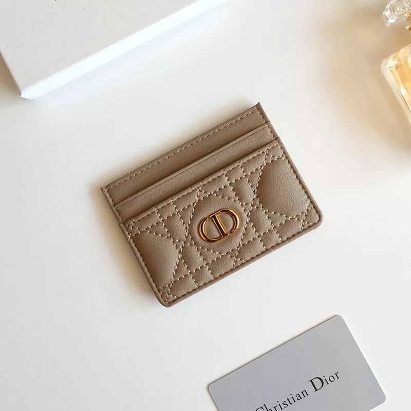 Hot Dior Card Holder Cannage Calfskin Taupe 0117