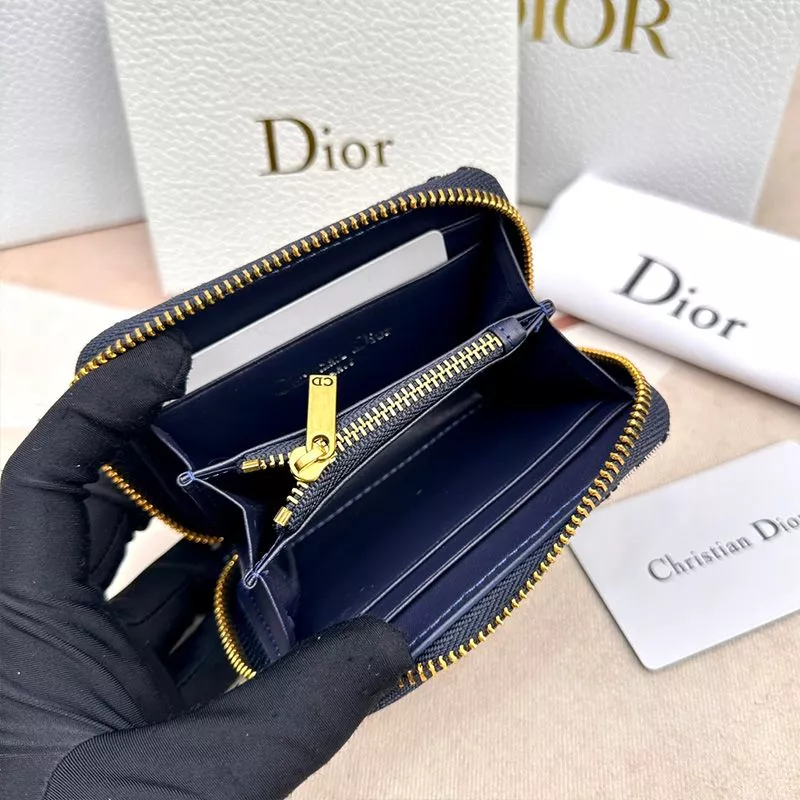 Affordable Hot Dior 30 Montaigne Voyageur Zip Wallet Oblique Motif Canvas Black 0114