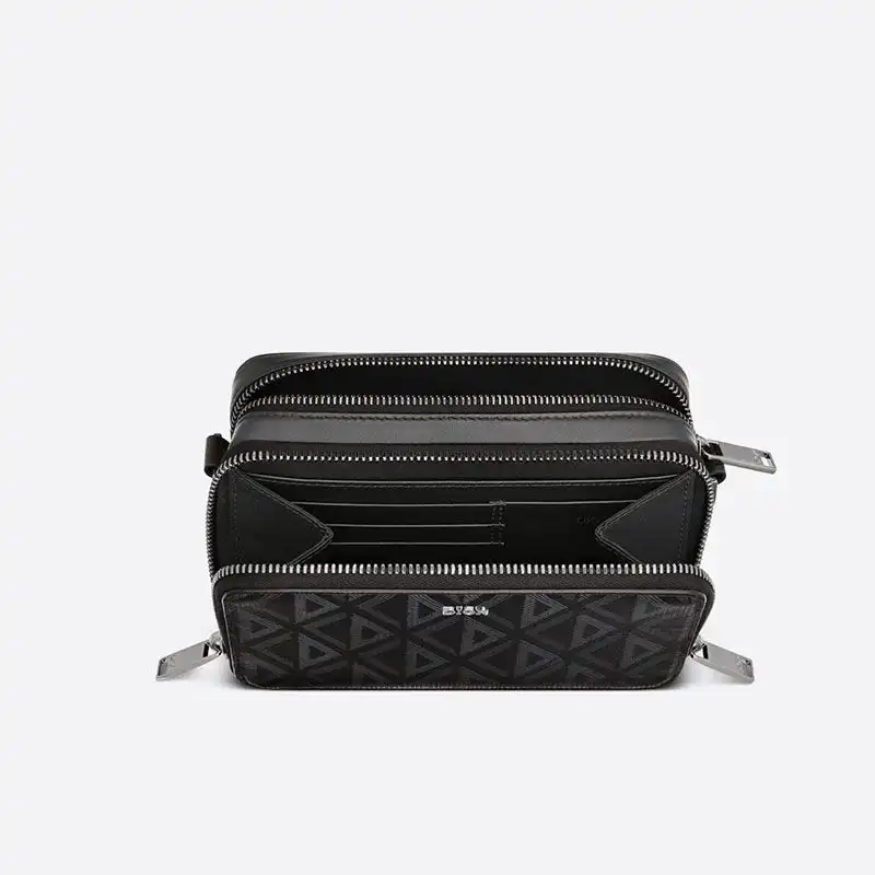 Cheap Hot Dior Messenger Pouch CD Diamond Motif Canvas Black 0131