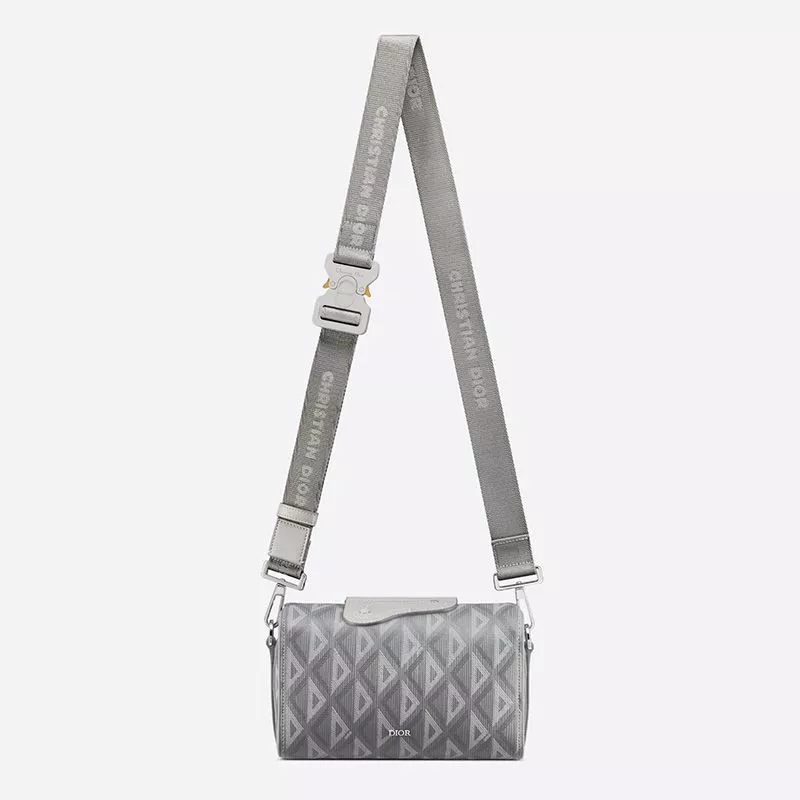 Affordable Hot Dior Lingot 22 Bag CD Diamond Motif Canvas Grey 0115