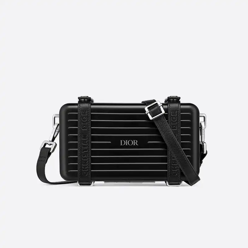 Cheap Hot Dior x Rimowa Personal Clutch Aluminum Black 0123