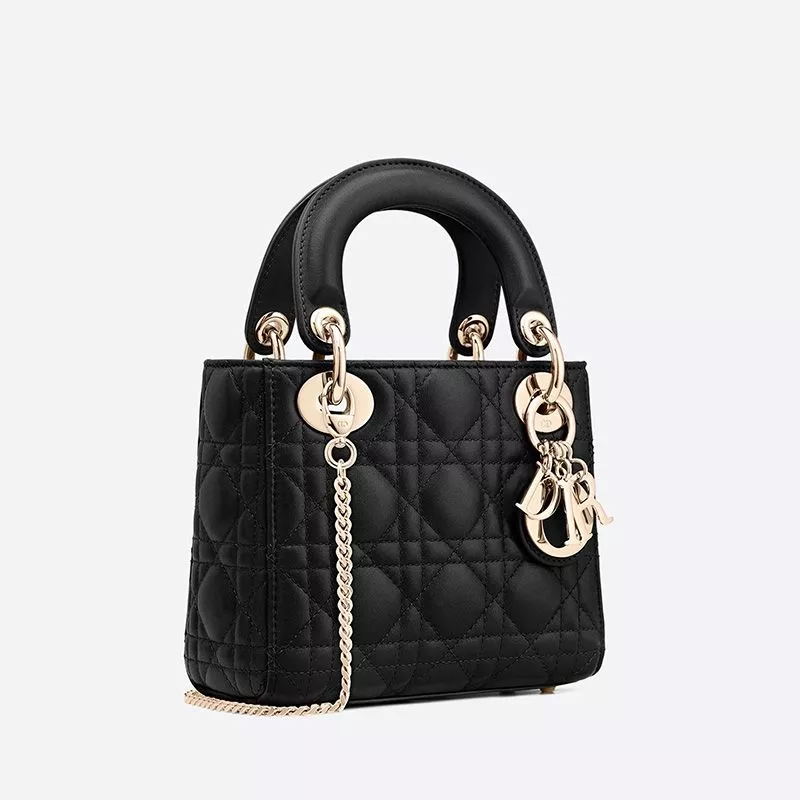 Affordable Hot Mini Lady Dior Bag Cannage Lambskin Black 0120