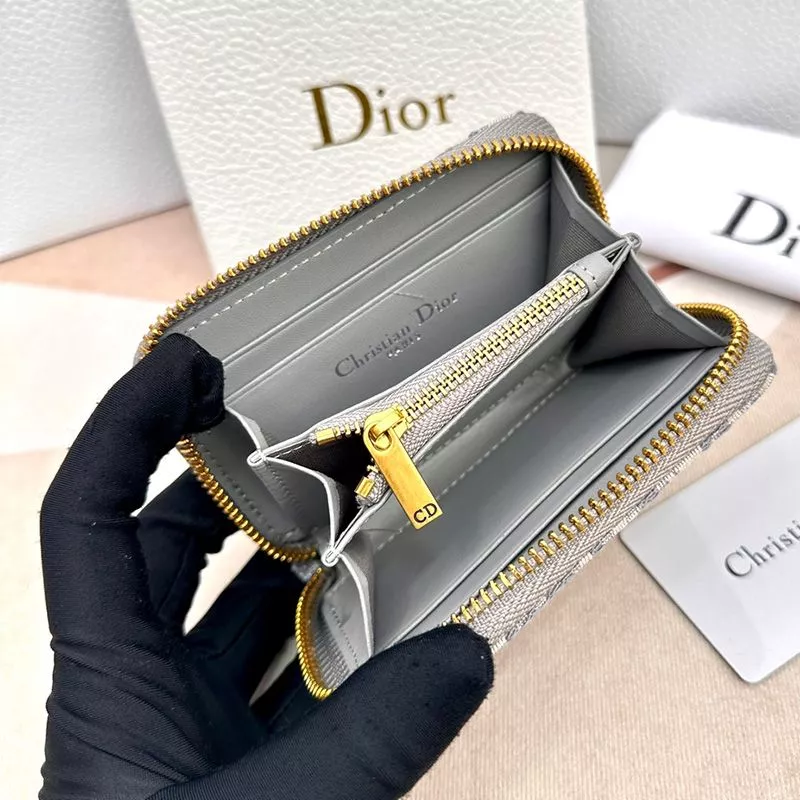 Cheap Hot Dior 30 Montaigne Voyageur Zip Wallet Oblique Motif Canvas Grey 0117