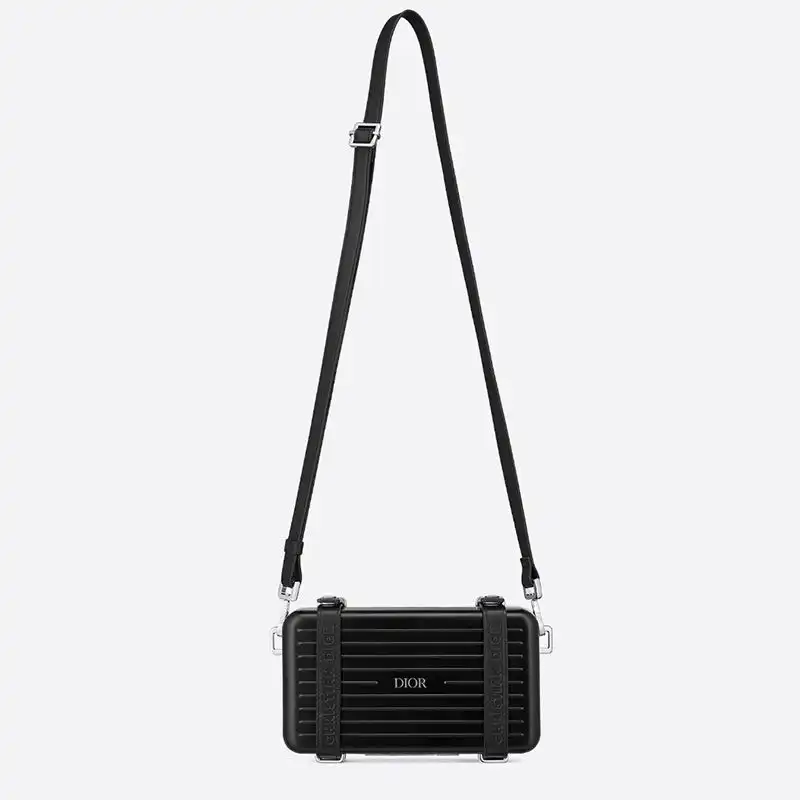 Cheap Hot Dior x Rimowa Personal Clutch Aluminum Black 0123