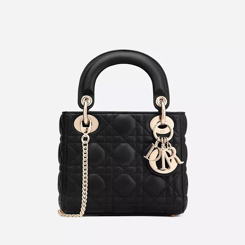 Affordable Hot Mini Lady Dior Bag Cannage Lambskin Black 0120