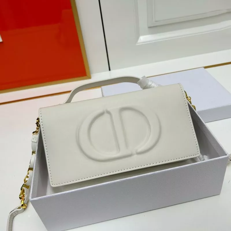 Affordable Hot Mini Dior CD Signature Bag Calfskin White 0120