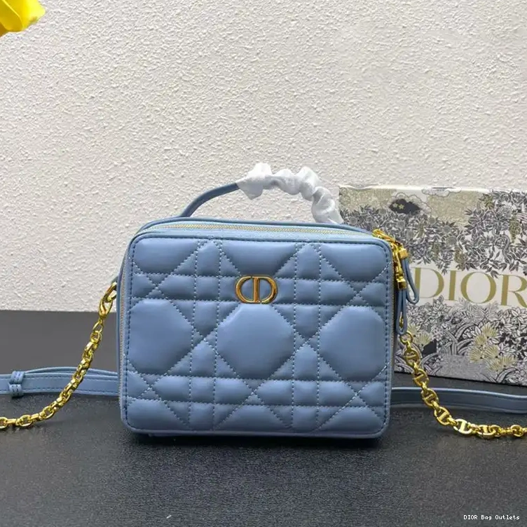 Affordable Hot Dior Cannage Caro with Box Blue Calfskin Bag Chain Sky 0210