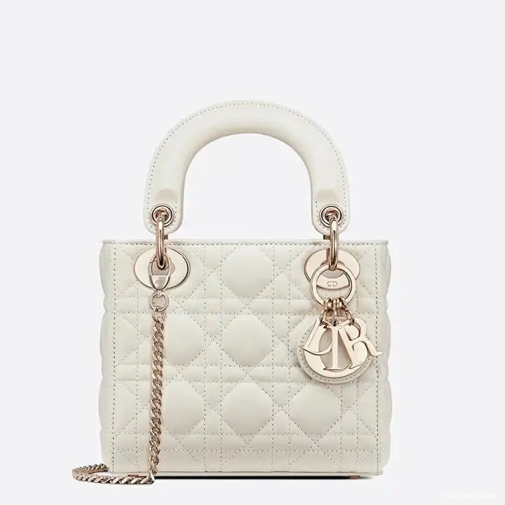 Affordable Hot Dior Lambskin Mini Bag Cannage White Lady 0210