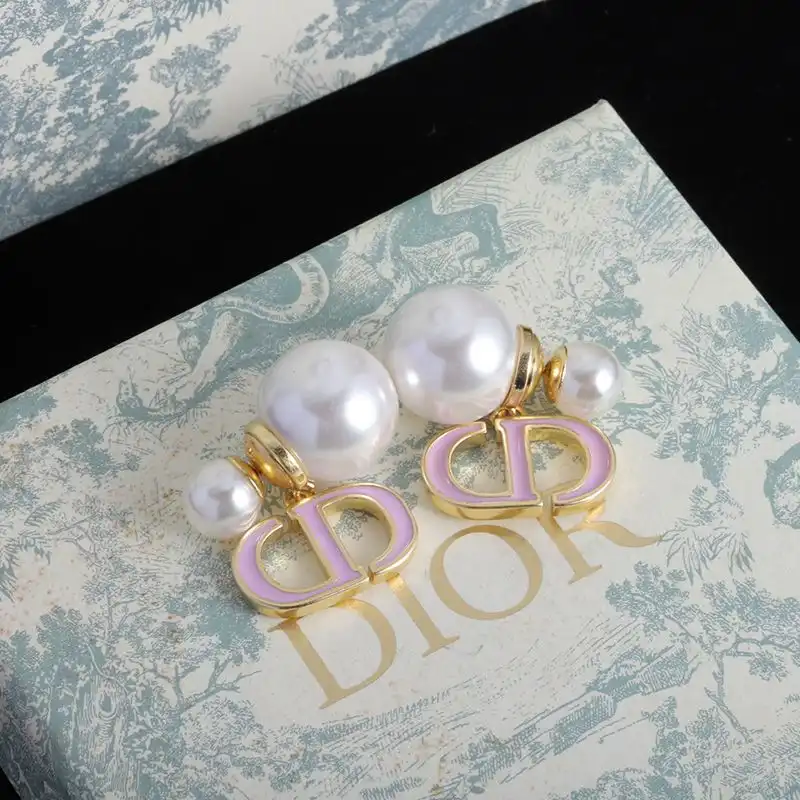 Affordable Hot Dior Tribales Earrings Metal, Pearls and Lacquer Gold Purple 0201