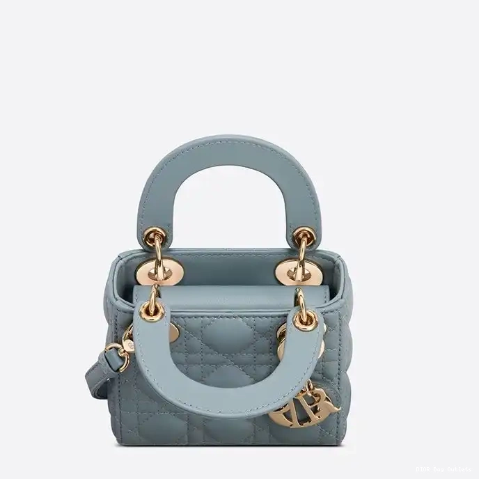 Affordable Hot Cannage Dior Lambskin Bag Blue Micro Lady Sky 0212