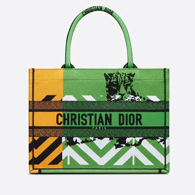 Affordable Hot D-Jungle Book Green Tote Dior Orange Pop Motif Canvas 0209