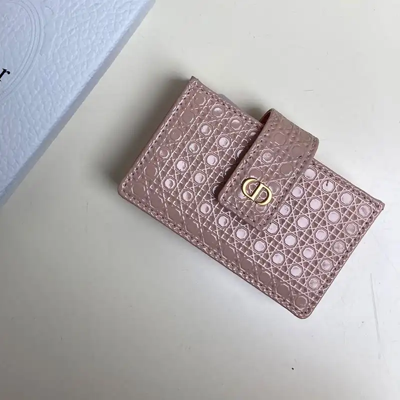 Cheap Hot Lady Dior Card Holder Cannage Calfskin Pink 0202