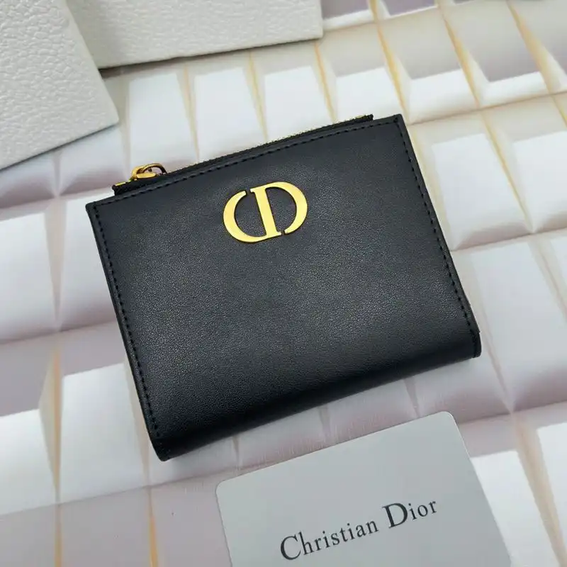 Affordable Hot Dior Caro Dahlia Card Holder Grained Calfskin Black 0202