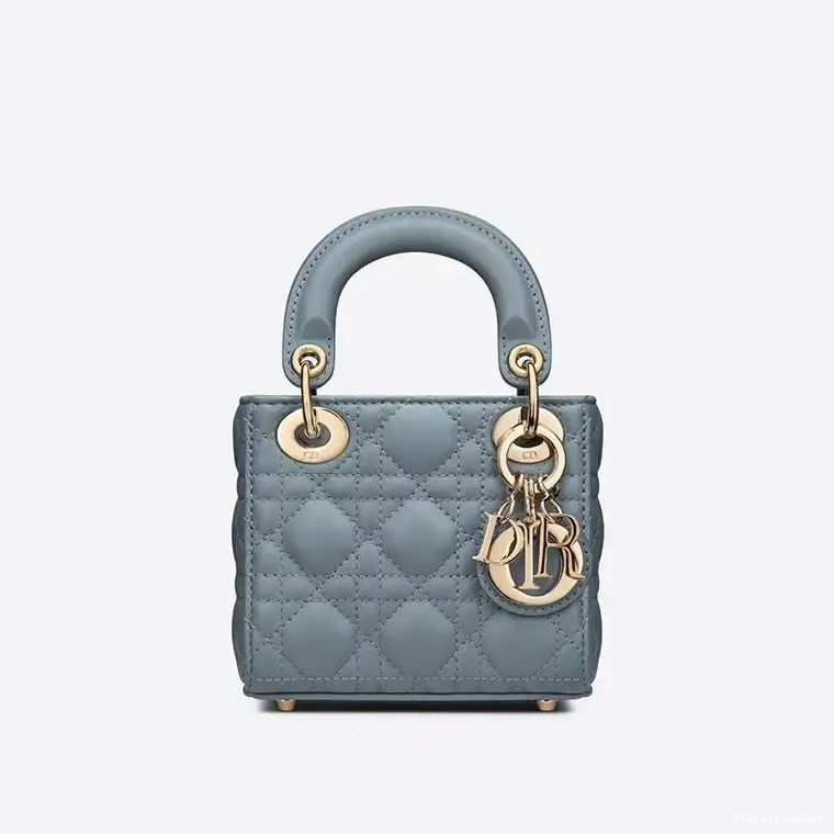 Affordable Hot Cannage Dior Lambskin Bag Blue Micro Lady Sky 0212