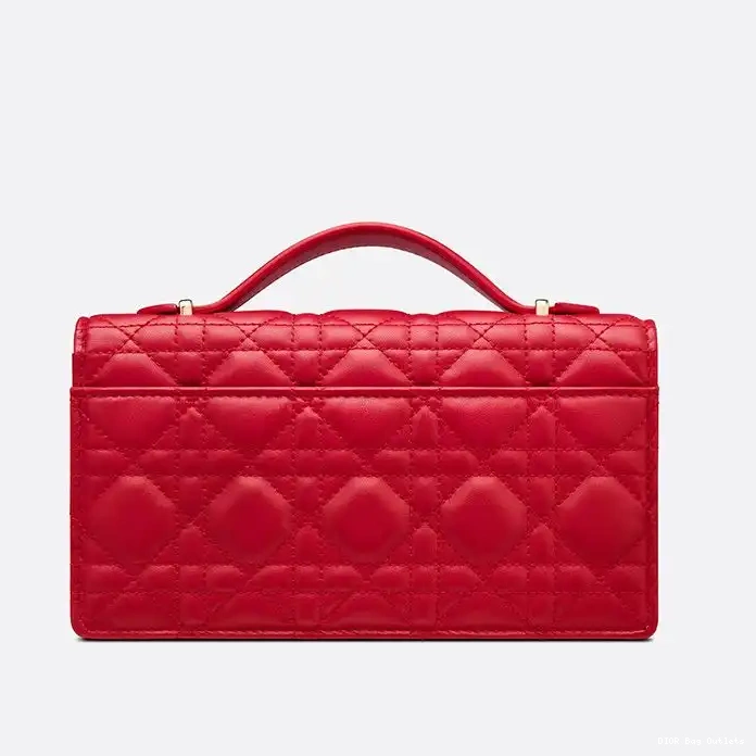 Cheap Hot Handle Cannage Miss Dior Lambskin Red Mini Top Bag 0223