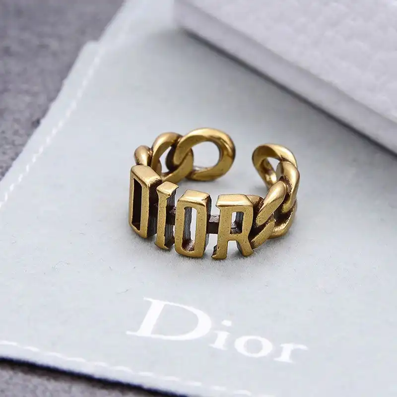 Affordable Hot Dior Open Chain Evolution Ring Metal Gold 0204