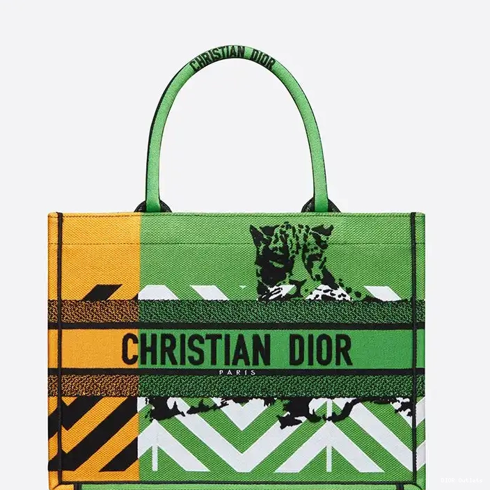 Cheap Hot Orange D-Jungle Book Dior Pop Motif Canvas Tote Green 0218