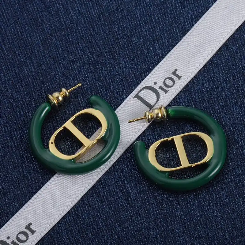 Affordable Hot Dior 30 Montaigne Earrings Metal and Lacquer Gold Green 0204