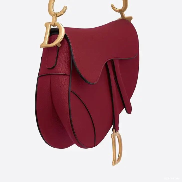 Affordable Hot Grained Red Bag Calfskin Dior Saddle 0216