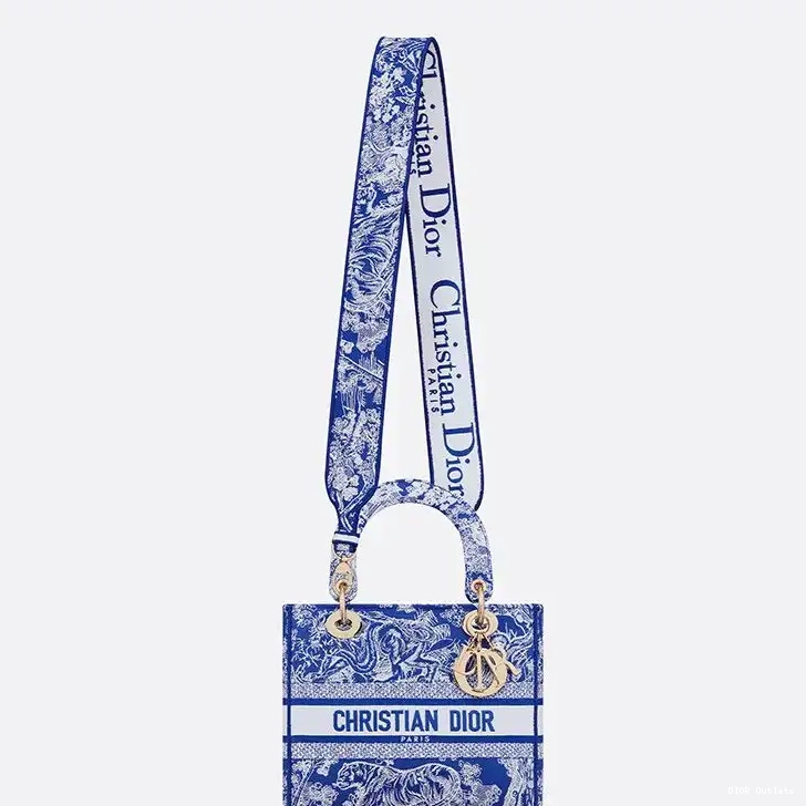 Cheap Hot Lady de Medium Canvas Blue Bag D-lite Toile Jouy Motif Bright 0212