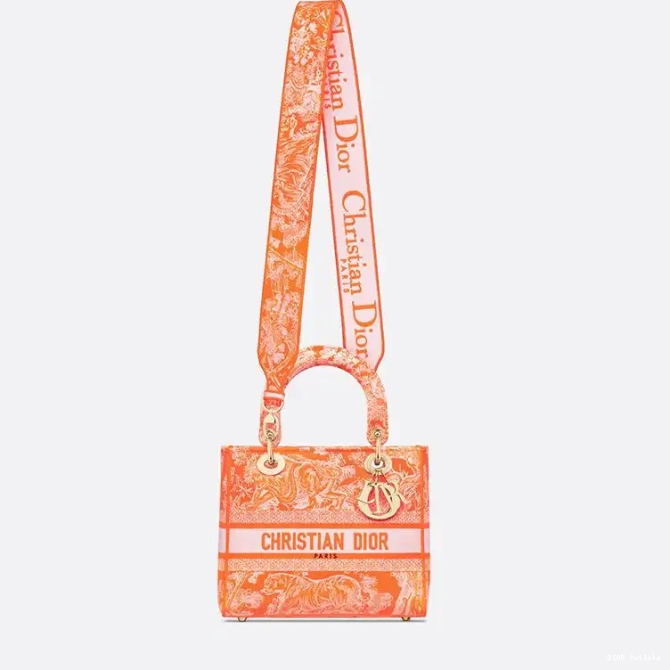 Affordable Hot Lady de Canvas Motif Medium Jouy D-lite Toile Orange Bag 0209