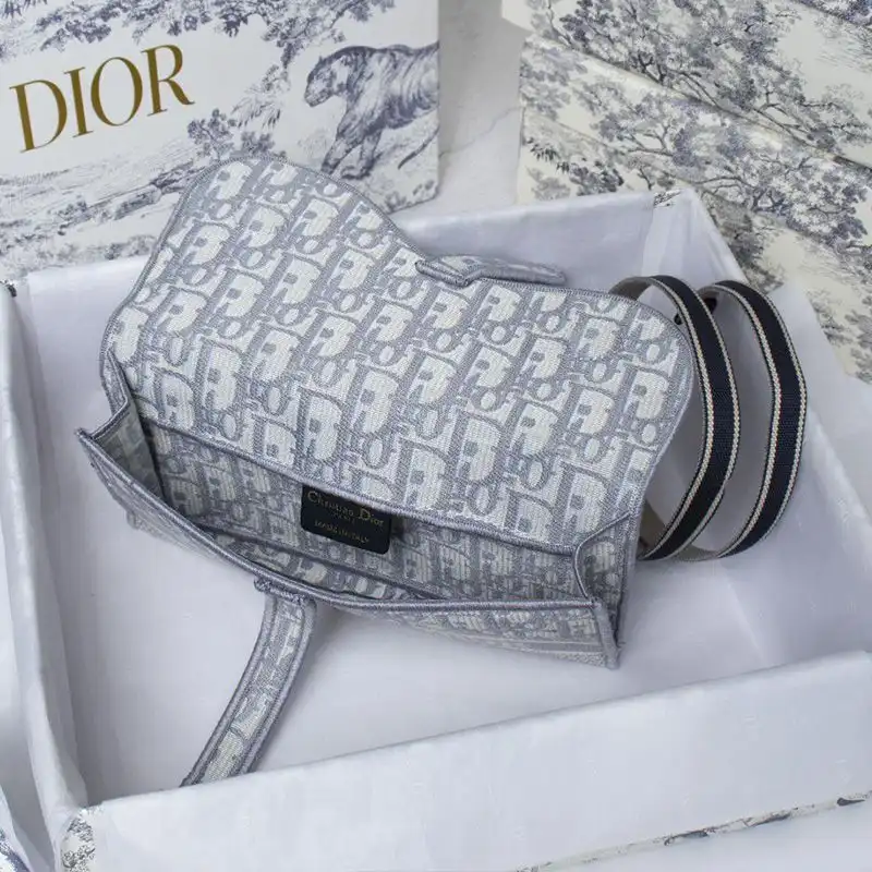 Affordable Hot Christian Dior Saddle Slim Pouch Oblique Motif Canvas White 0202