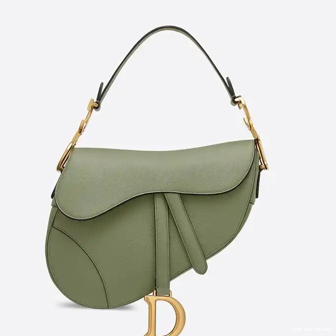 Affordable Hot Calfskin Dior Grained Bag Green Saddle 0220