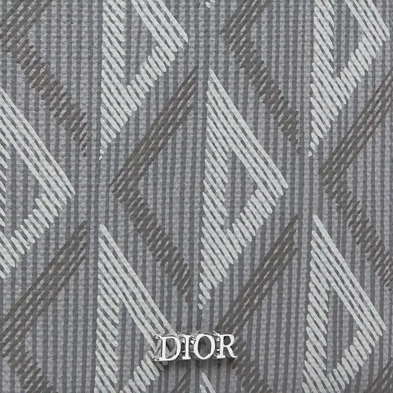 Affordable Hot Large Dior Vertical Wallet CD Diamond Motif Canvas Grey 0202