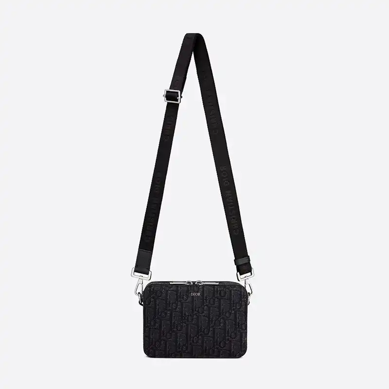 Cheap Hot Dior Messenger Pouch Oblique Motif Canvas Black 0205