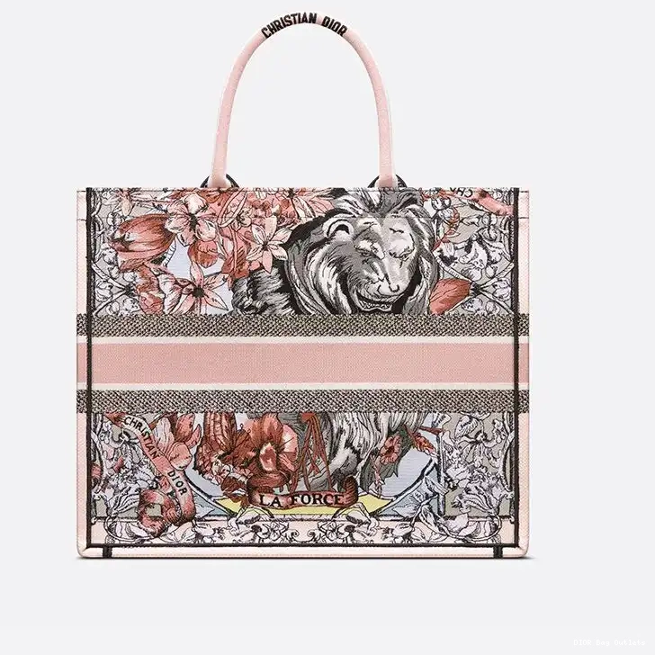 Cheap Hot Motif Dior Canvas Multicolor Book Force Tote La 0225