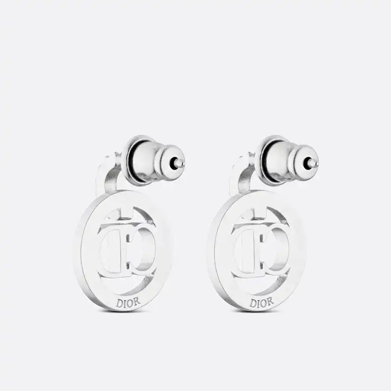 Affordable Hot Dior Clair D Lune Earrings Metal and Crystals Silver 0204