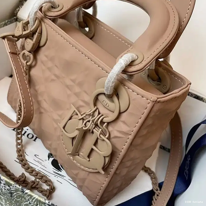 Affordable Hot Dior Cannage Lady Mini Bag Apricot Calfskin Frosted Ultramatte 0211