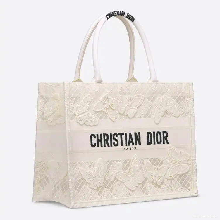 Cheap Hot Canvas Tote Dior Butterfly Book White Motif D-Lace 0212