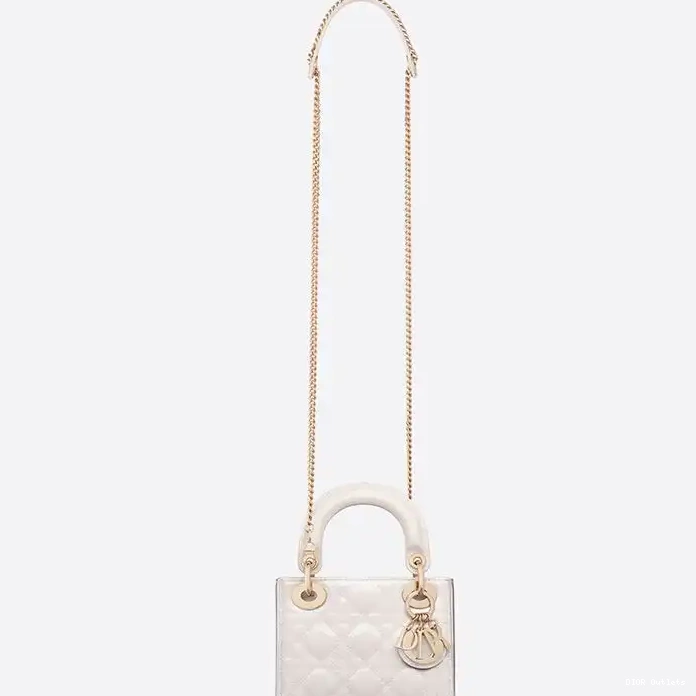 Cheap Hot Patent Cannage Bag Dior Calfskin White Lady Mini 0227