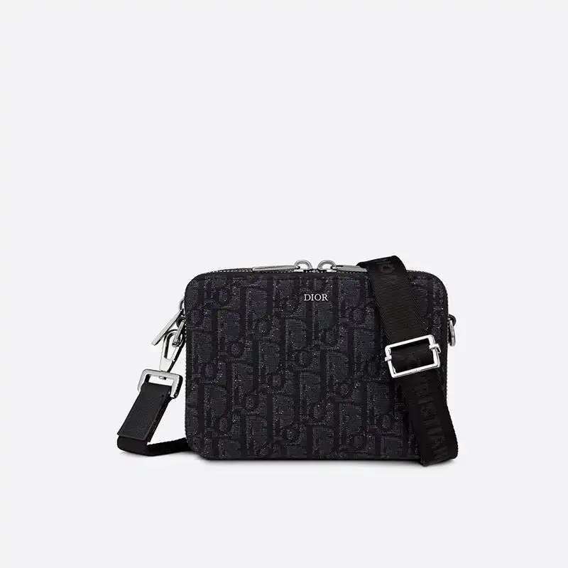 Cheap Hot Dior Messenger Pouch Oblique Motif Canvas Black 0205