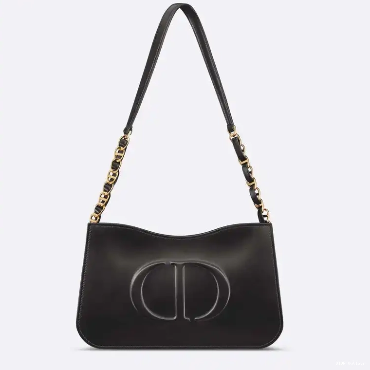 Cheap Hot Dior Bag Mini Hobo CD Calfskin Black Signature 0216