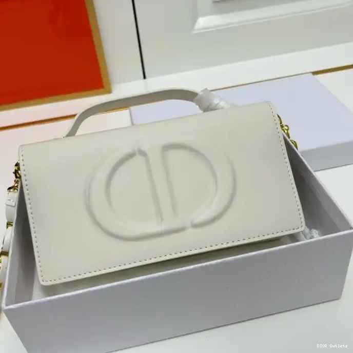 Affordable Hot White Dior Signature Bag Calfskin CD Mini 0218