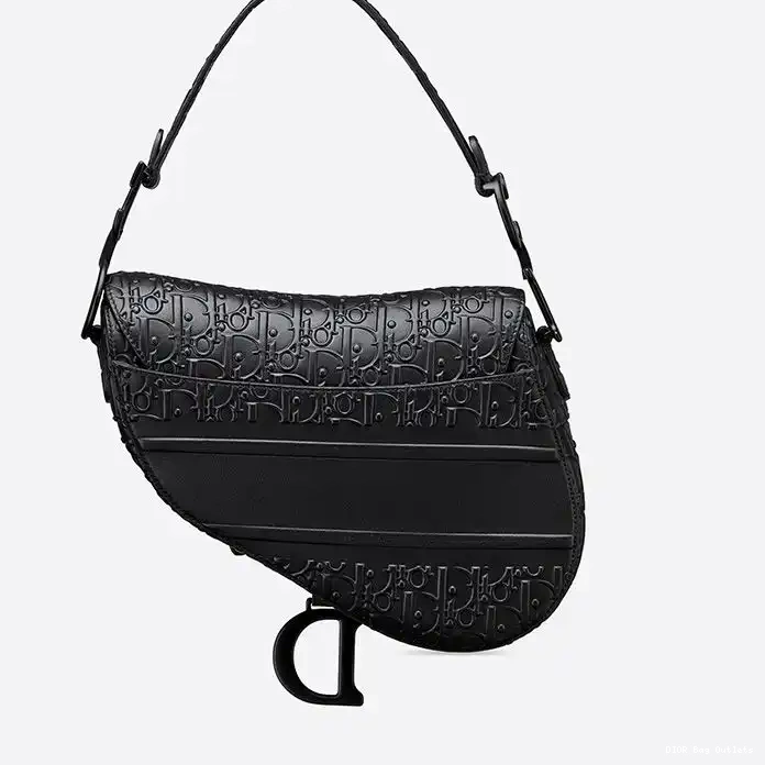 Affordable Hot Calfskin Saddle Dior Ultramatte Oblique Christian Black Embossed Bag 0224