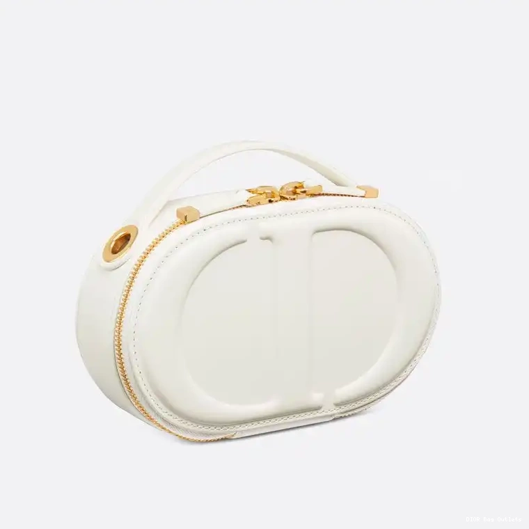 Affordable Hot CD Oval Signature White Camera Calfskin Bag Dior 0215