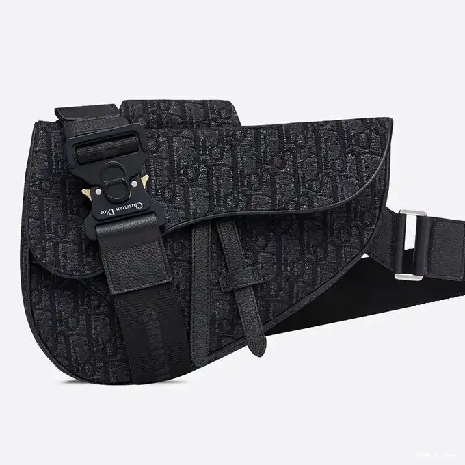 Affordable Hot Oblique Black Motif Crossbody Dior Canvas Saddle 0223