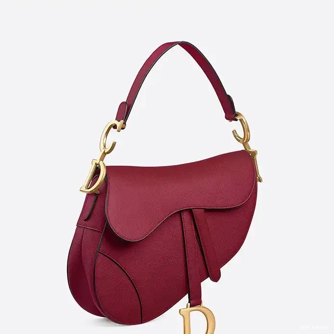 Affordable Hot Grained Red Bag Calfskin Dior Saddle 0216