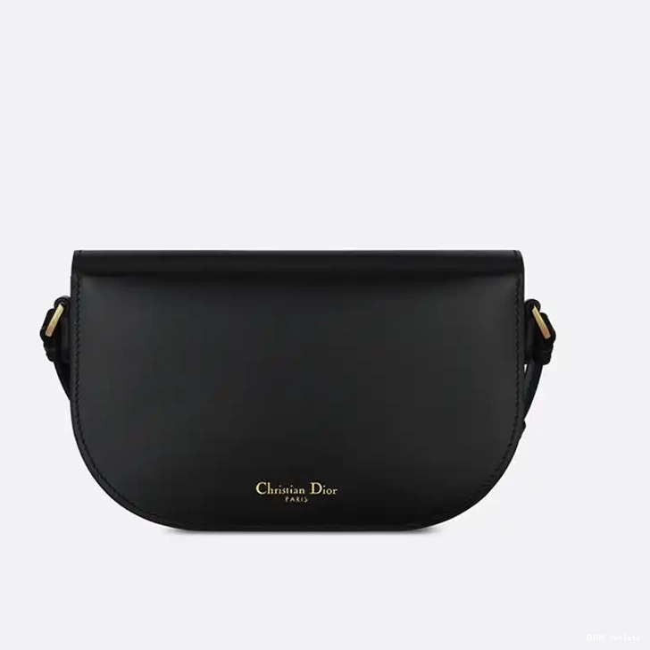 Affordable Hot Signature Messenger CD Dior Box Mini Calfskin Black 0218