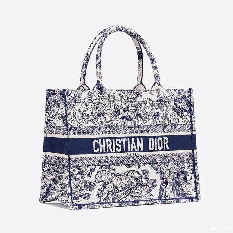 Affordable Hot Jouy Canvas De Dior Blue Tote Book Motif Toile 0219