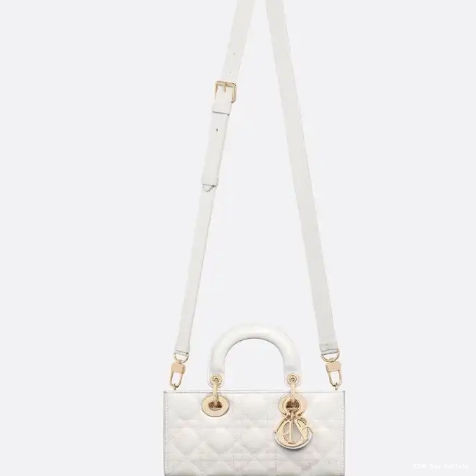 Affordable Hot White Lady Small Bag D-Joy Patent Calfskin Cannage 0220