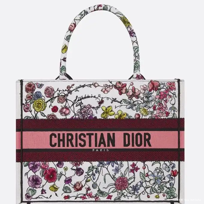 Affordable Hot White Book Dior Canvas Florilegio Motif Pink Tote 0210