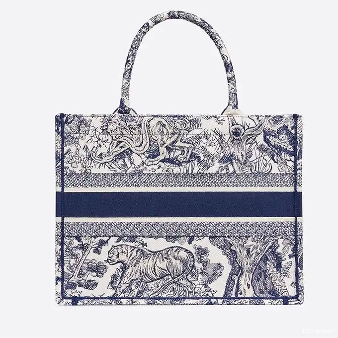 Affordable Hot Jouy Canvas De Dior Blue Tote Book Motif Toile 0219